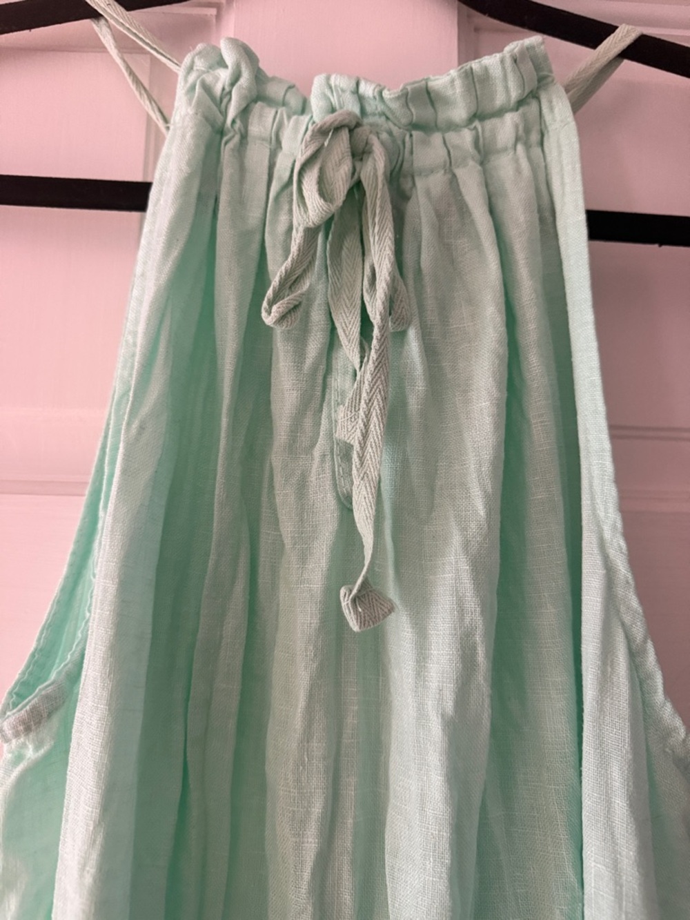 Light Mint Green Maxi 100% linen Dress - Women Dresses Maxi - Picture 4 of 8